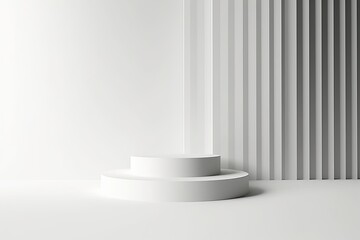 Abstract scene with white stairs on a white background