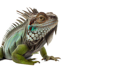 iguana isolated on white generative AI. photo realistic iguana On a white background, easy to use.