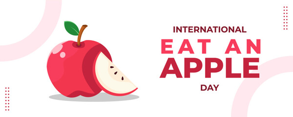 International Eat An Apple Day on 16 September Banner Background. Horizontal Banner Template Design. Vector Illustration
