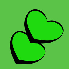 green heart with leaves