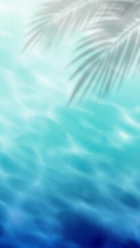 Water surface with swaying palm leaves. Looping video background.