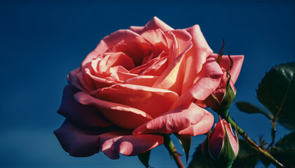 Vibrant pink tulip, symbol of love and romance generated by AI