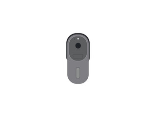doorbell on the wall of the house with a surveillance camera vector illustration, The female hand presses a button doorbell with camera and intercom vector design for new business
