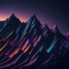 colorful mountain soundwave made of iridescent silk, generative AI