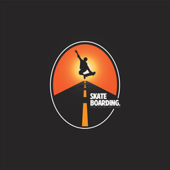 Skatevoarding logo.Skateboard activity board skate skating vector image.