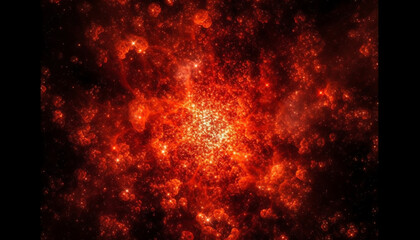 Fototapeta na wymiar Glowing stars illuminate the dark space backdrop generated by AI
