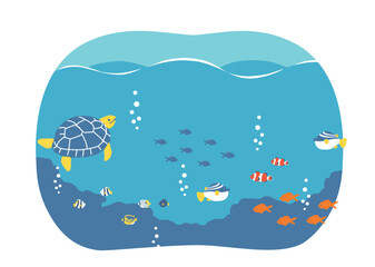 Naklejka premium 海の生き物たち SDGs14 海の豊かさを守ろう