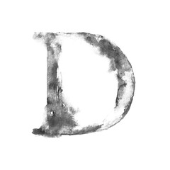 Letter D watercolor