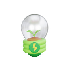 3d rendering eco light bulb ecology concept