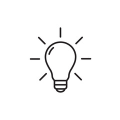 Light bulb line icon, idea logo vector