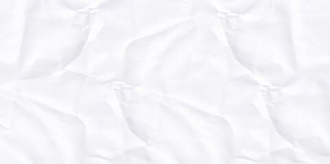 Ragged crumpled white paper texture with wrinkles, banner background. Vector art