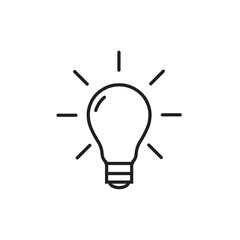 Light bulb line icon, idea logo vector
