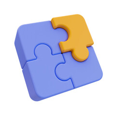 3d minimal difference concept. problem-solving. teamwork collaboration concept. jigsaw puzzle connecting together. 3d illustration. - obrazy, fototapety, plakaty