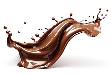 Chocolate Flow On White Background