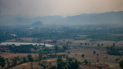 Landscape view of Thakek coiuntryside, Thakhek loop, Laos