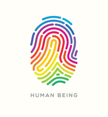 Rainbow fingerprint for June Pride Month. Image of support for LGBTQ human beings. Vector illustration - 610862835