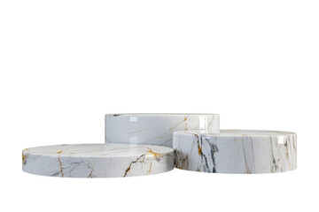 Marble podium isolated on white background