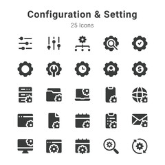 25 icon collection on configuration and setting