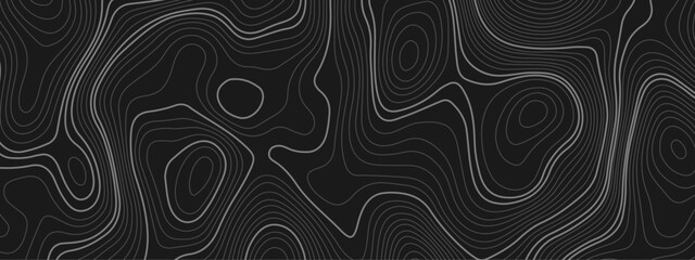 Black and white wavy paper curve relief abstract topographic map background. Geographic mountain relief. Topographic map lines, contour background. Abstract wave lines background.