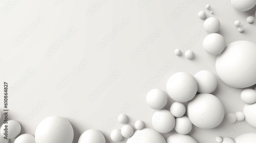 Poster pile of ball white isolated on background abstract texture with generative ai.
