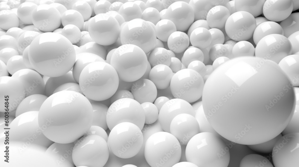 Poster ball white isolated on background abstract texture with generative ai.