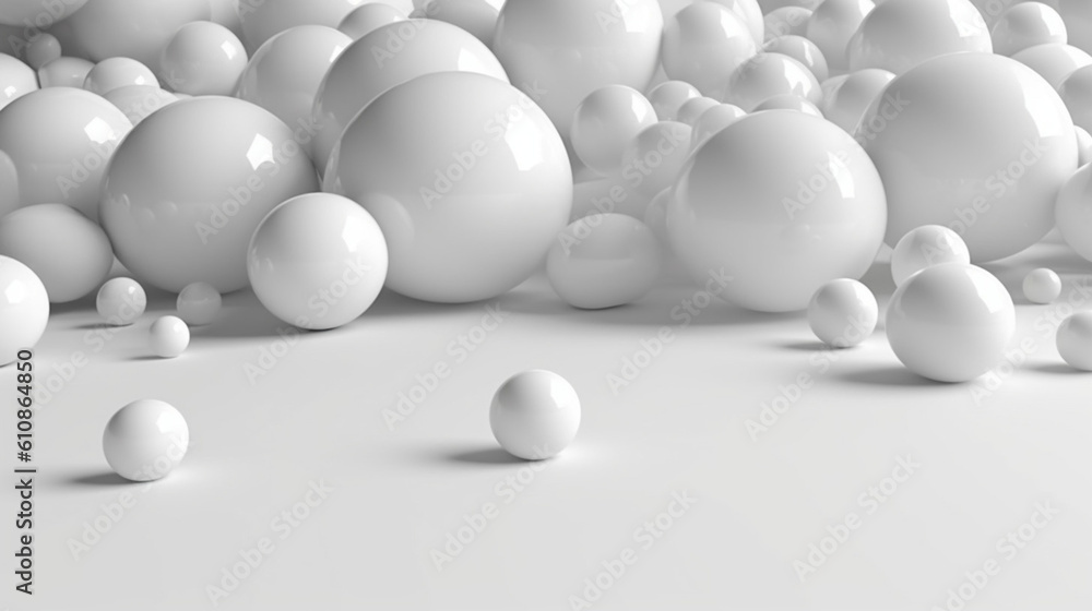 Poster ball white isolated on background abstract texture with generative ai.