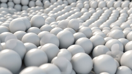 Pile of Ball white isolated on background abstract texture with Generative Ai. 