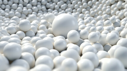 Pile of Ball white isolated on background abstract texture with Generative Ai. 