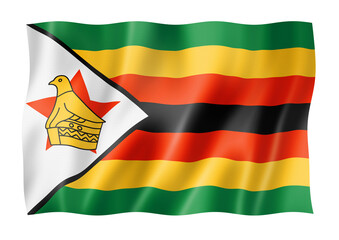 Zimbabwe flag isolated on white