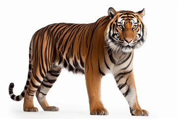 Obraz na płótnie Canvas a Sumatran tiger on a white background