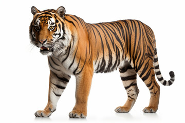 Fototapeta na wymiar a Sumatran tiger on a white background
