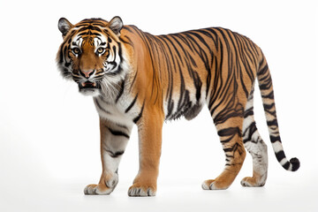 Fototapeta na wymiar a Sumatran tiger on a white background