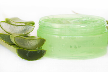 natural herbal soothing face mask extract aloe vera health care for skin face arrangement flat lay style on background white