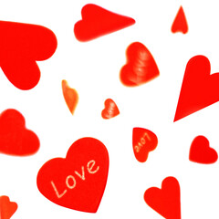 hearts flying whirl in the air for valentines design . valentine's day background on transparent png file