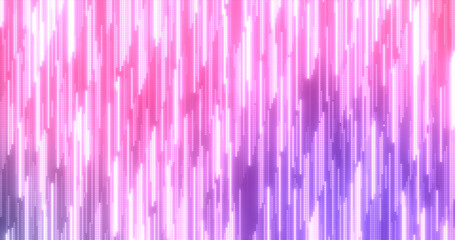 Abstract purple multi-colored glowing flying lines stripes of luminous dots and energy particles abstract disco background