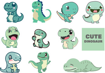 Set of Cute Dinosaurs © Rhanim