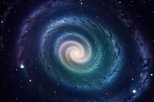 Planets, stars and galaxies in outer space showing the beauty of space exploration. Beautiful spiral galaxy in space with stars, AI Generated