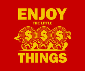  cartoon character of coins Graphic Design for T shirt Street Wear and Urban Style