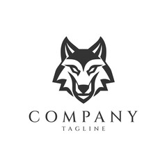 Abstract wolf head logo design vector illustration