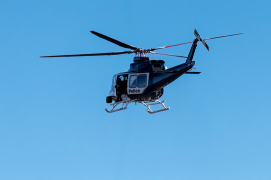 PolAir helicopter VH-PQZ searching from the sky