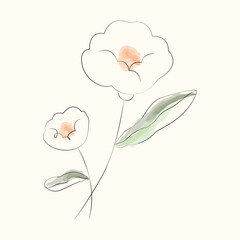 Trendy posters with flower. Abstract illustration. Modern Art. Minimalism. Vector illustration.