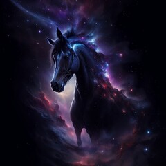 Obraz na płótnie Canvas horse in the night sky