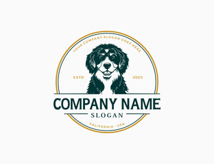 Bernedoodles dog logo vector