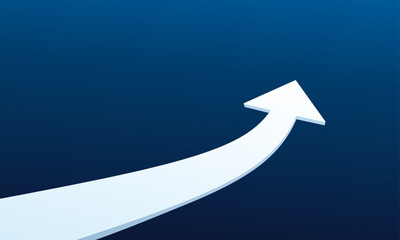 奥行きのある上向き矢印、上昇、経済、ビジネス、成功