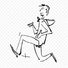 Sketch of a young man running