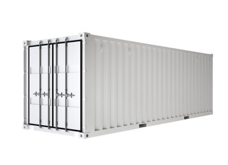 3d rendering of white container cargo on white background
