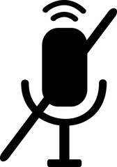Microphone mute Icon, flat design style. Replaceable vector design.