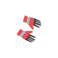 Pair of gloves for construction works, gardening or sports game - flat vector illustration isolated on white background.
