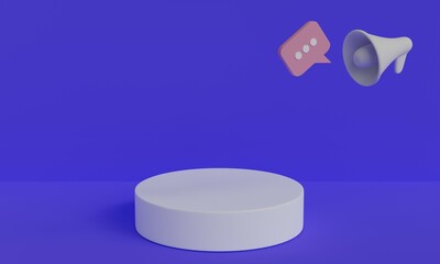 3d render of podium for product showcase