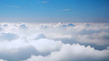 雲を上から見た風景のアニメ風イラスト　Generative AI